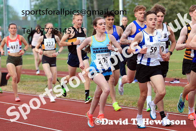 The 3000 metres, 2025 NEGP No 2, Monkton Stadium, Wednesday, May 28th. Photo: David T. Hewitson/Sports for All Pics